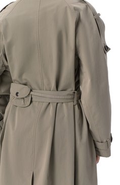 Женский хлопковый тренч LOW CLASSIC хаки цвета, арт. LW251TC01KH | Фото 5 (Рукава: Длинные; Длина (верхняя одежда): Длинные; Материал внешний: Хлопок; Стили: Кэжуэл; Кросс-КТ: Куртка)