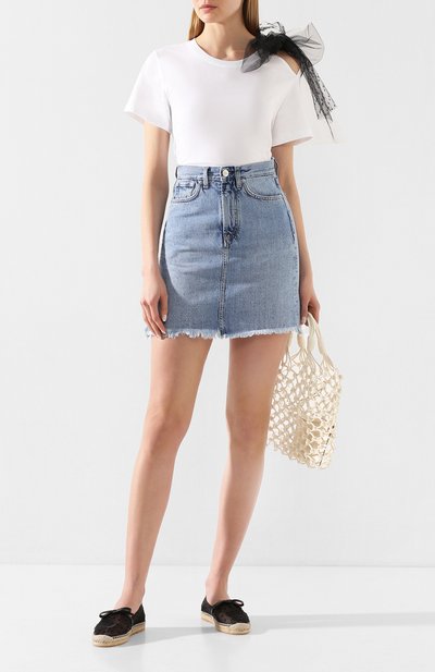 Хлопковая футболка REDVALENTINO белого цвета по цене 17050 руб., арт. TR0MG04Y/555, фото 2 Хлопковая футболка REDVALENTINO, арт. TR0MG04Y/555, фото 2