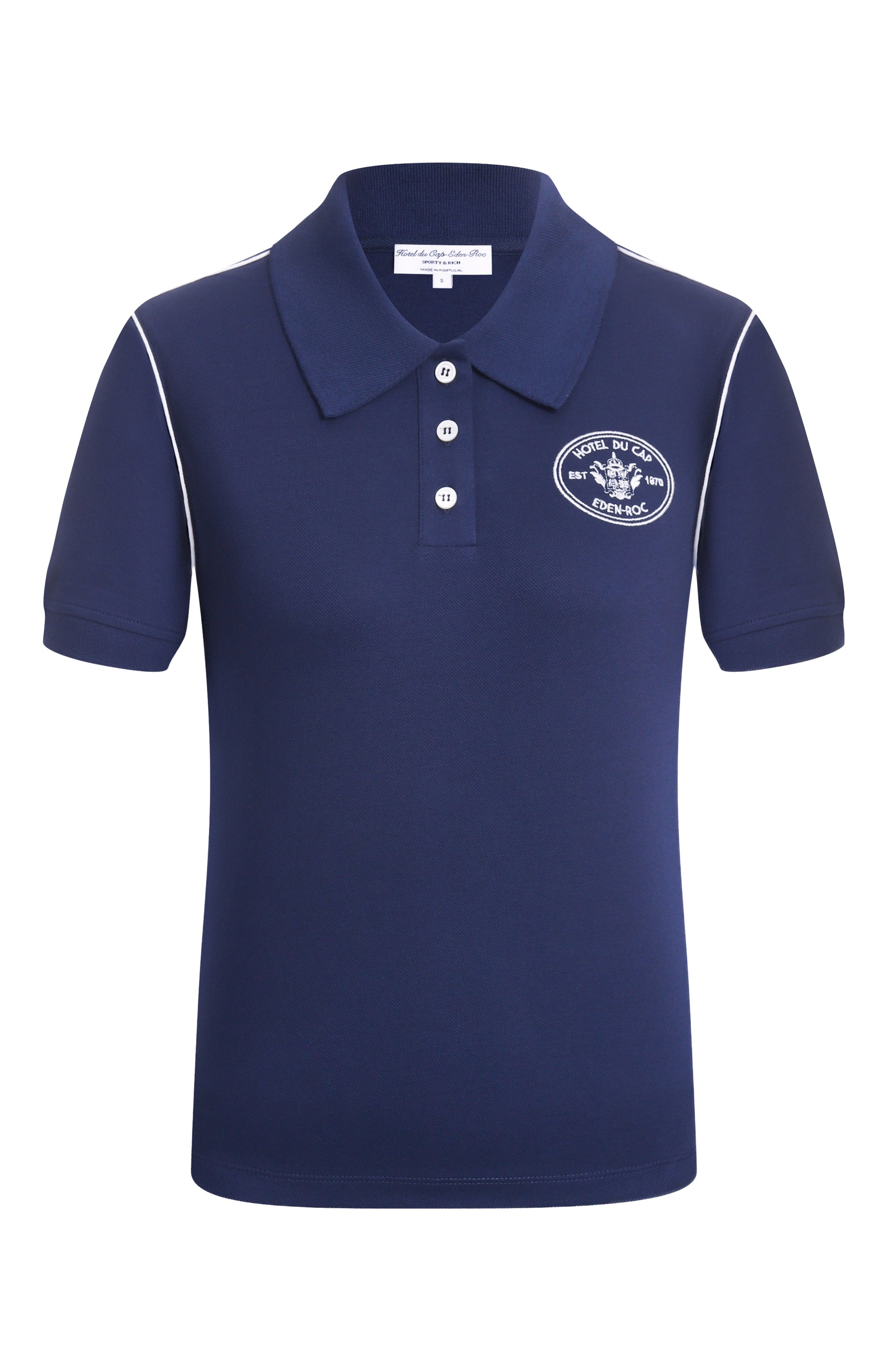 Хлопковое поло sporty & rich x hotel du cap-eden-roc SPORTY AND RICH, арт. T005760666BL107, фото 1