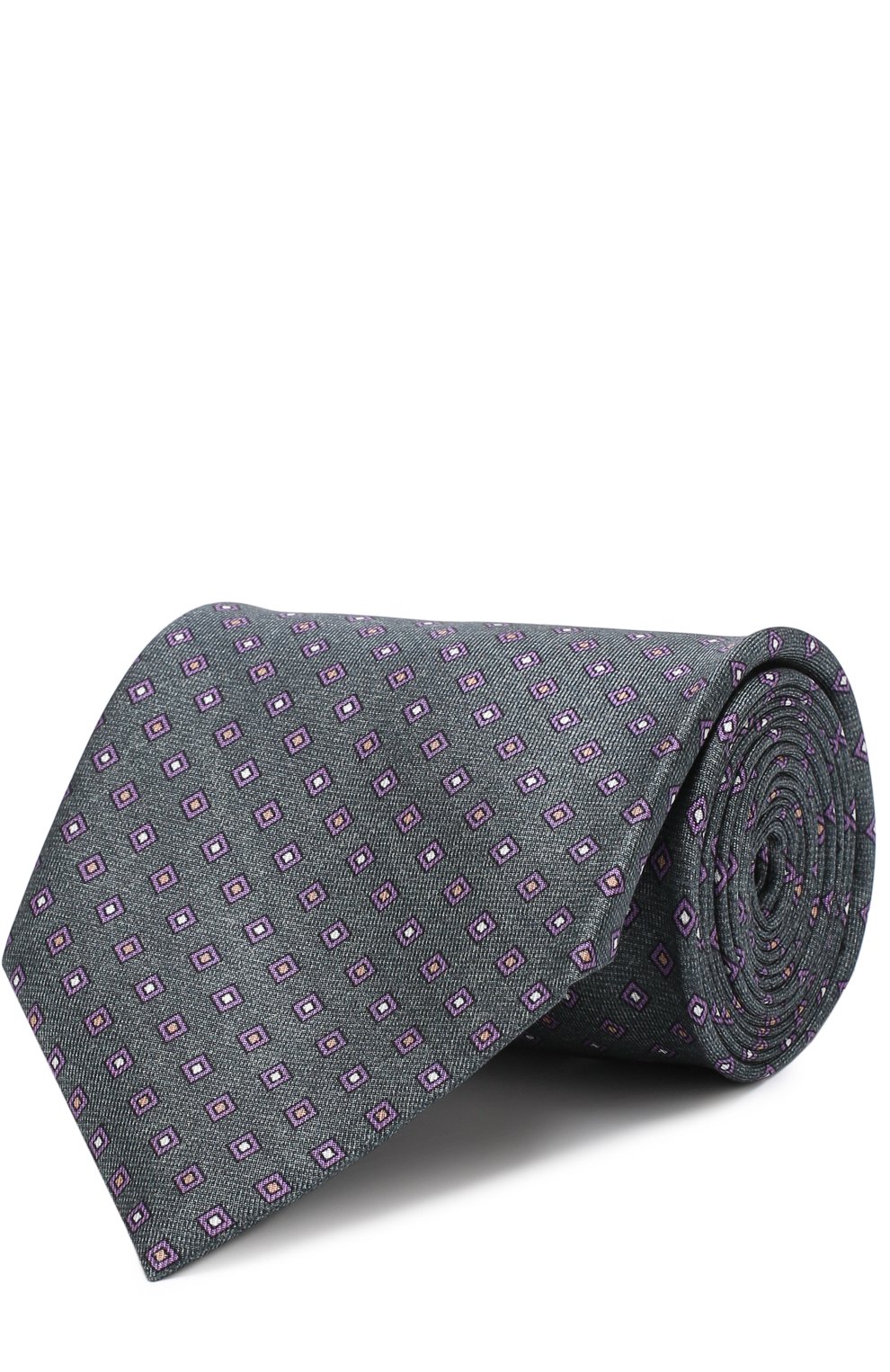 Шелковый галстук с узором BRIONI серого цвета по цене 26600 руб., арт. 063I00/P7489, фото 1 Шелковый галстук с узором BRIONI, арт. 063I00/P7489, фото 1