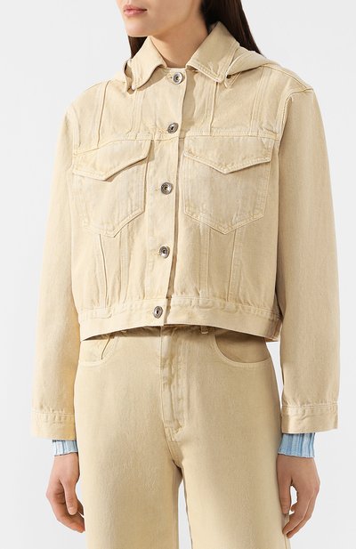 Джинсовая куртка NANUSHKA бежевого цвета по цене 41900 руб., арт. M0JAVE_CREME_DENIM, фото 3 Джинсовая куртка NANUSHKA, арт. M0JAVE_CREME_DENIM, фото 3