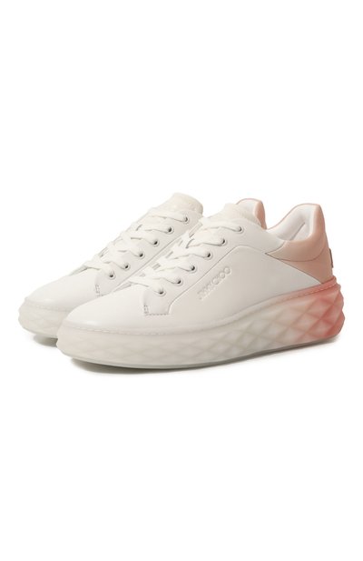 Женские кожаные кеды diamond maxi f ii JIMMY CHOO, арт. DIAM0ND MAXI/F II/BFA