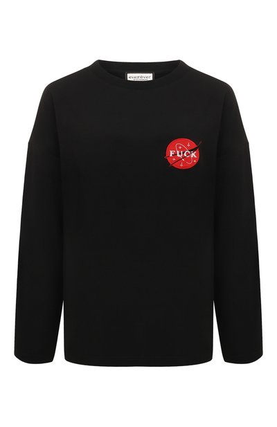 Женская хлопковый лонгслив EVERREVER, арт. RE-LS-BLACK-01