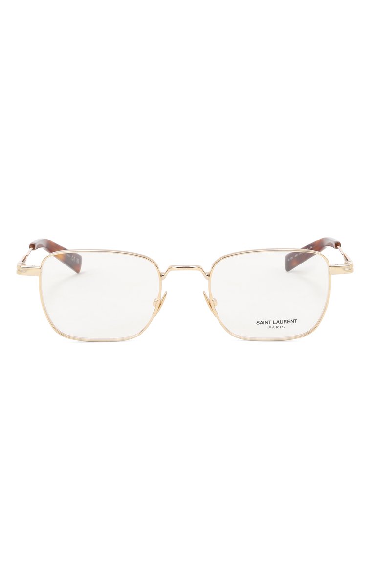 Женские оправа SAINT LAURENT золотого цвета, арт. SL 729 006 | Фото 4 (Нос: Не проставлено; Региональные ограничения белый список (Axapta Mercury): Не проставлено; Материал: Металл; Тип очков: Оправа; Кросс-КТ: Оправы-унисекс; Очки форма: Прямоугольные; Оптика Гендер: оптика-унисекс)