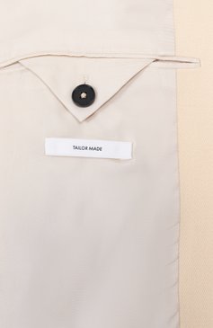 Женский шерстяной жакет JIL SANDER бежевого цвета, арт. J01BN0136-J40218 | Фото 7 (Длина (для топов): Стандартные; Материал внешний: Шерсть; Рукава: Длинные; 1-2-бортные: Однобортные; Стили: Кэжуэл; Женское Кросс-КТ: Жакет-одежда; Кросс-КТ: костюм)