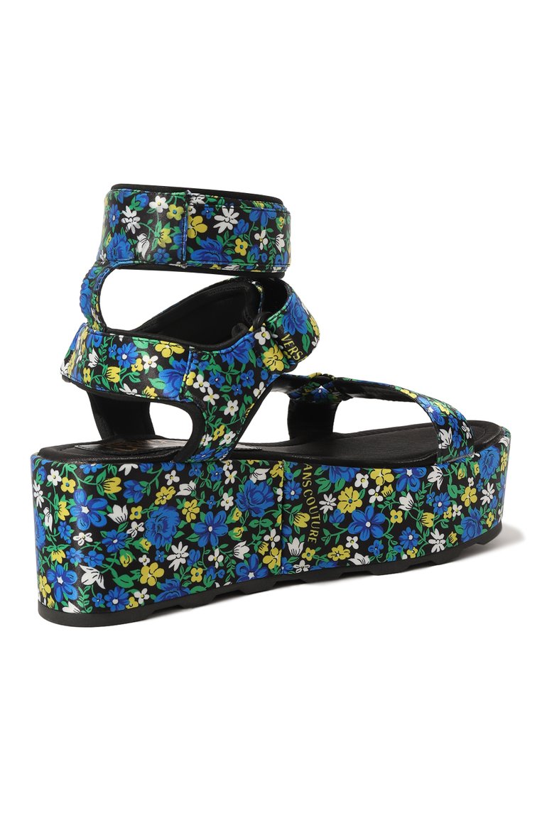 Текстильный босоножки VERSACE JEANS COUTURE, арт. 72VA3S09-F0ND0 MALL0RY DIS. 59 PRINTED SATIN BLU/Z, фото 1