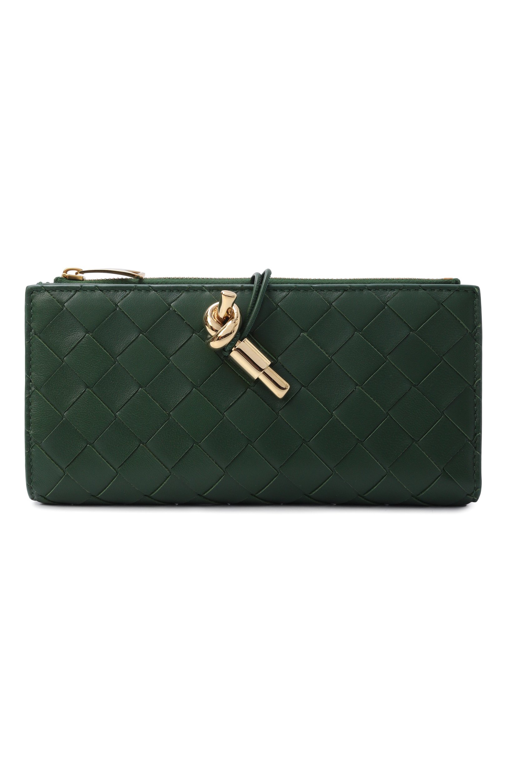 Кожаный кошелек BOTTEGA VENETA темно-зеленого цвета по цене 157500 руб., арт. 836944/VCPP2, фото 1 Кожаный кошелек BOTTEGA VENETA, арт. 836944/VCPP2, фото 1