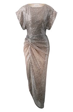 Женское платье с отделкой пайетками IN THE MOOD FOR LOVE разноцветного цвета, арт. RS2500100002 | Фото 1 (Рукава: Короткие; Длина Ж (юбки, платья, шорты): Миди; Женское Кросс-КТ: Платье-одежда; Стили: Гламурный; Случай: Коктейльный; Материал внешний: Синтетический материал)
