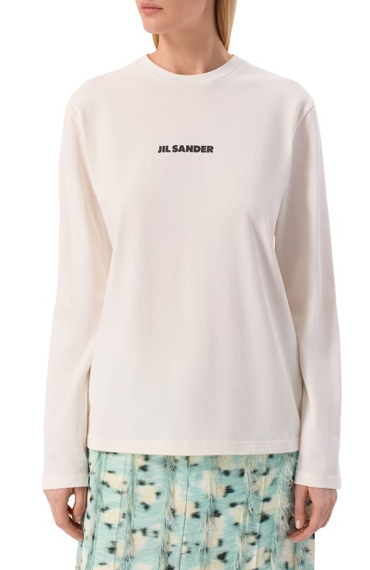 Хлопковый лонгслив Jil Sander J02GC0141/J20103 Белый  J02GC0141/J20103 Фото 3