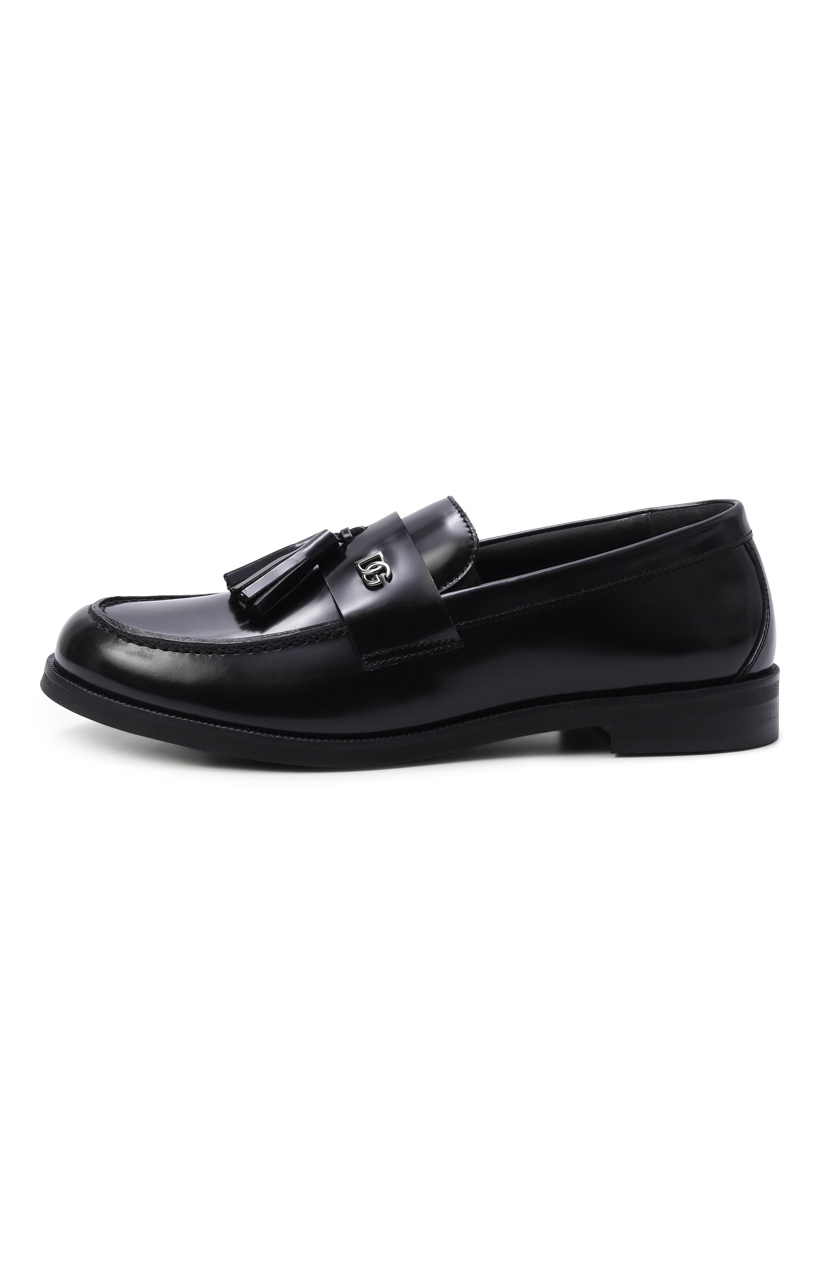 Кожаные лоферы DOLCE & GABBANA черного цвета по цене 59800 руб., арт. DA5363/A3L81, фото 2 Кожаные лоферы DOLCE & GABBANA, арт. DA5363/A3L81, фото 2