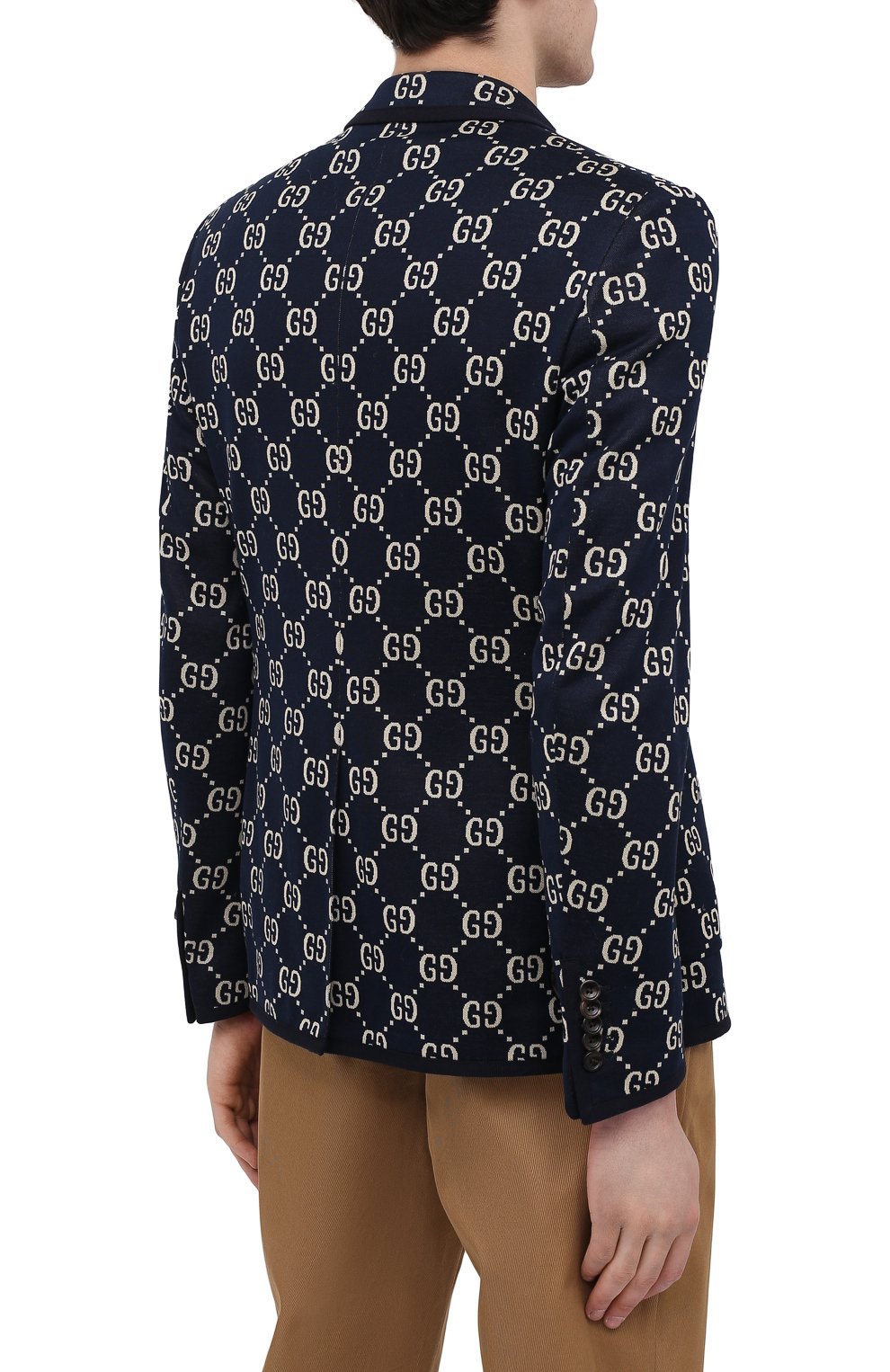 Однобортный хлопковый пиджак с принтом GUCCI, арт. 521889/Z372F, фото 4