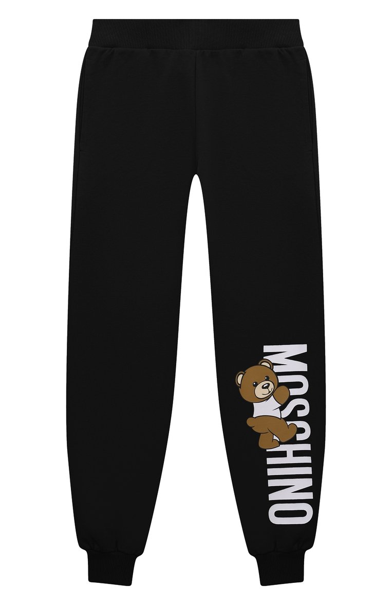 Детского комплект из толстовки и брюк MOSCHINO черного цвета, арт. HUK03M/LDA27/10-14 | Фото 4 (Рукава: Длинные; Материал сплава: Проставлено; Драгоценные камни: Проставлено; Материал внешний: Хлопок; Мальчики Кросс-КТ: Костюмы-спорт; Ростовка одежда: 10 - 11 лет | 140 - 146см, 12 лет | 152 см)