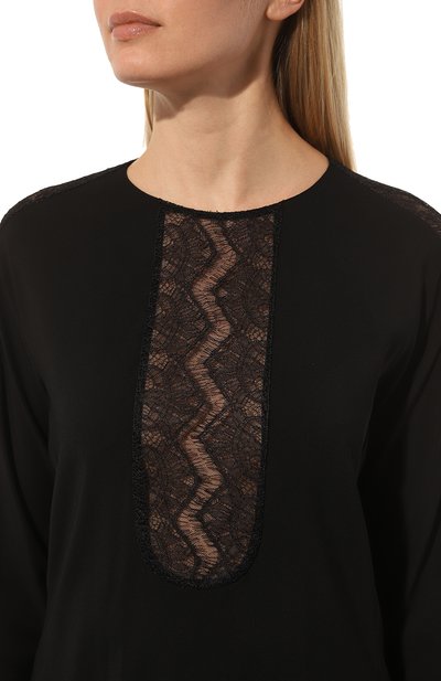 Шелковая блузка CHAPURIN черного цвета по цене 65000 руб., арт. BL/19505/27864-м/SS23, фото 5 Шелковая блузка CHAPURIN, арт. BL/19505/27864-м/SS23, фото 5