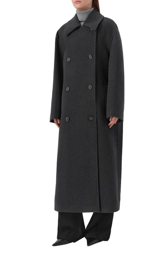 Пальто из шерсти и кашемира TOTEME 254-WR00231-FB0532 Серый  254-WR00231-FB0532 Фото 3