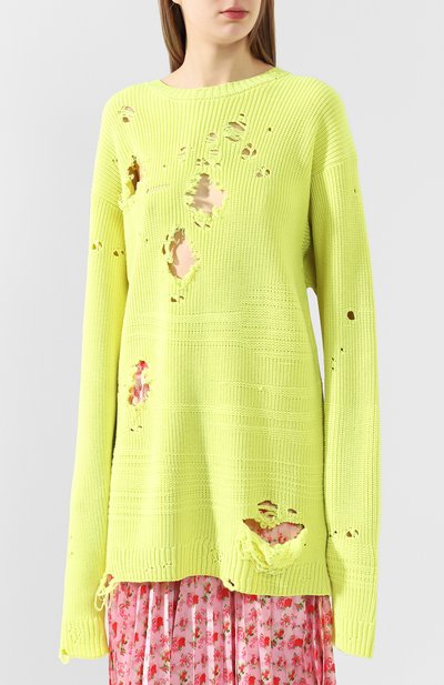 Шерстяной свитер VETEMENTS, арт. SS20KN342 1204/W/FLU0 YELL0W, фото 3