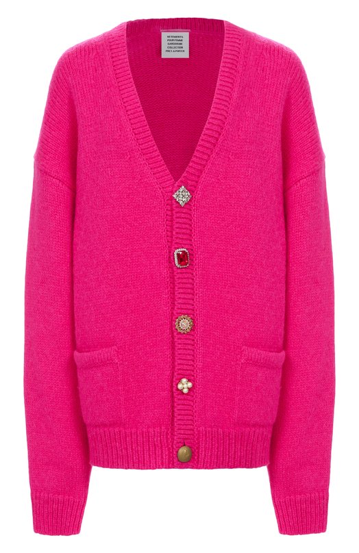 Шерстяной кардиган VETEMENTS UA53KN600P/2902 KNIT Розовый UA53KN600P/2902 KNIT