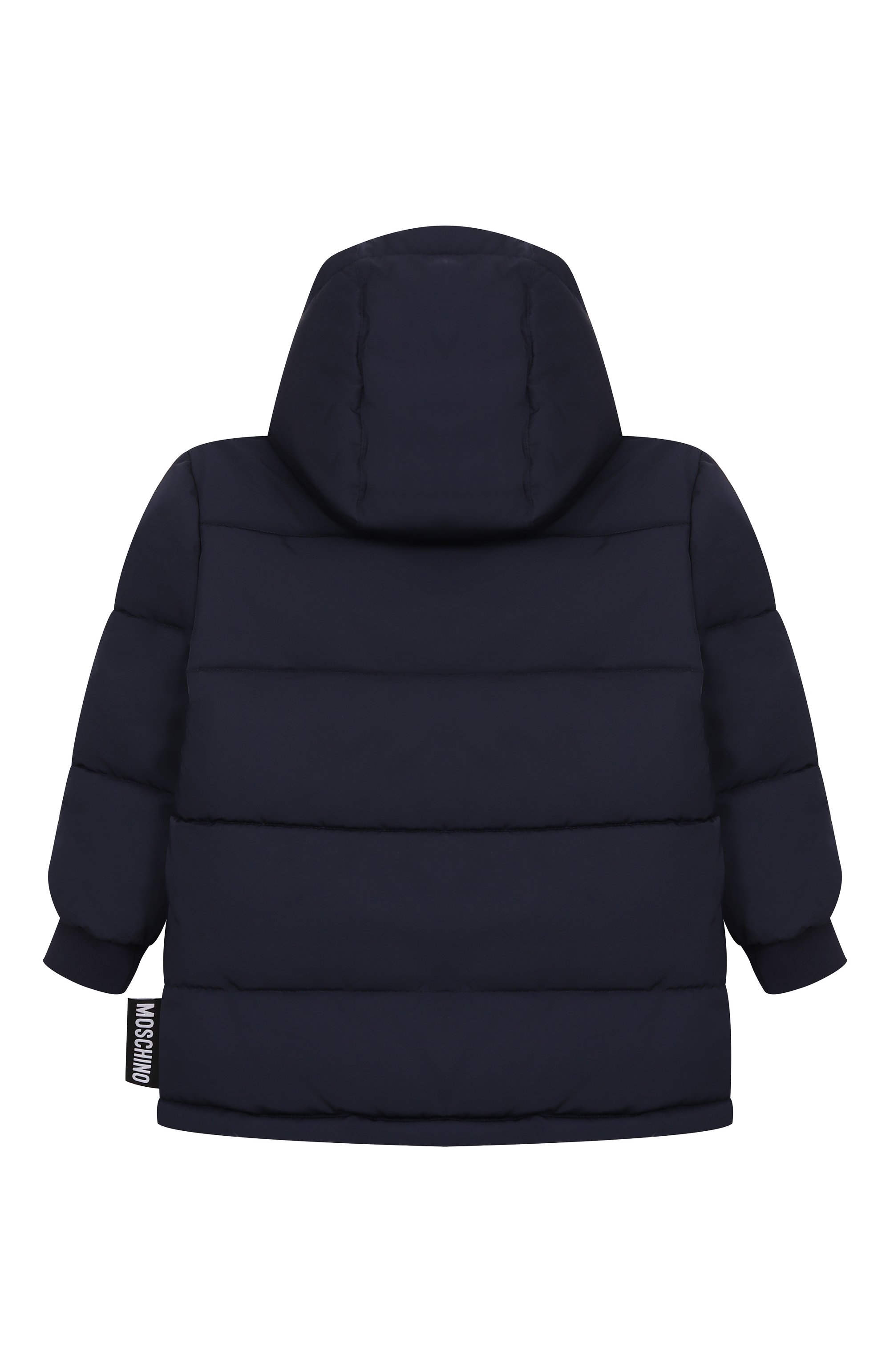 Утепленная парка MOSCHINO синего цвета по цене 54350 руб., арт. HUS05H/L3AB3/4-8, фото 2 Утепленная парка MOSCHINO, арт. HUS05H/L3AB3/4-8, фото 2