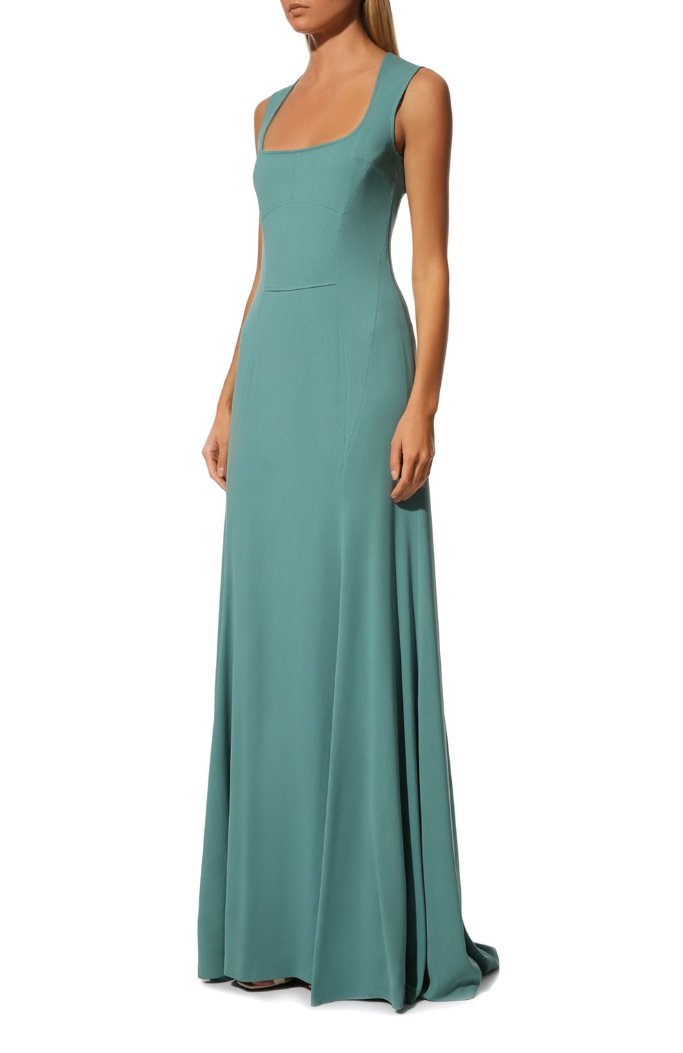 Платье из вискозы и шерсти ELIE SAAB бирюзового цвета по цене 291000 руб., арт. 5690, фото 3 Платье из вискозы и шерсти ELIE SAAB, арт. 5690, фото 3