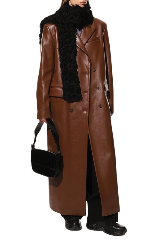 Меховой шарф из овчины DROMe Чёрный, фото 2