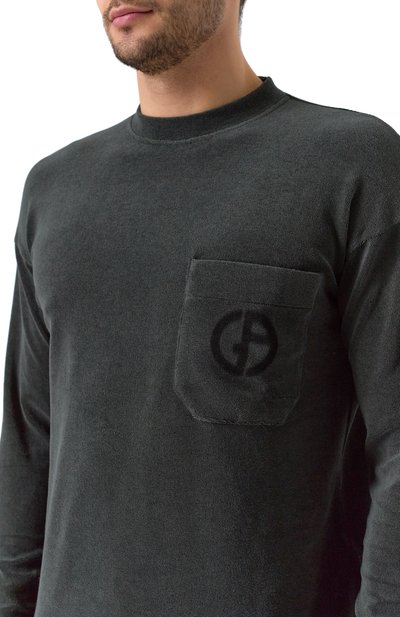 Хлопковый лонгслив GIORGIO ARMANI, �арт. GM001249/TE13896, фото 5