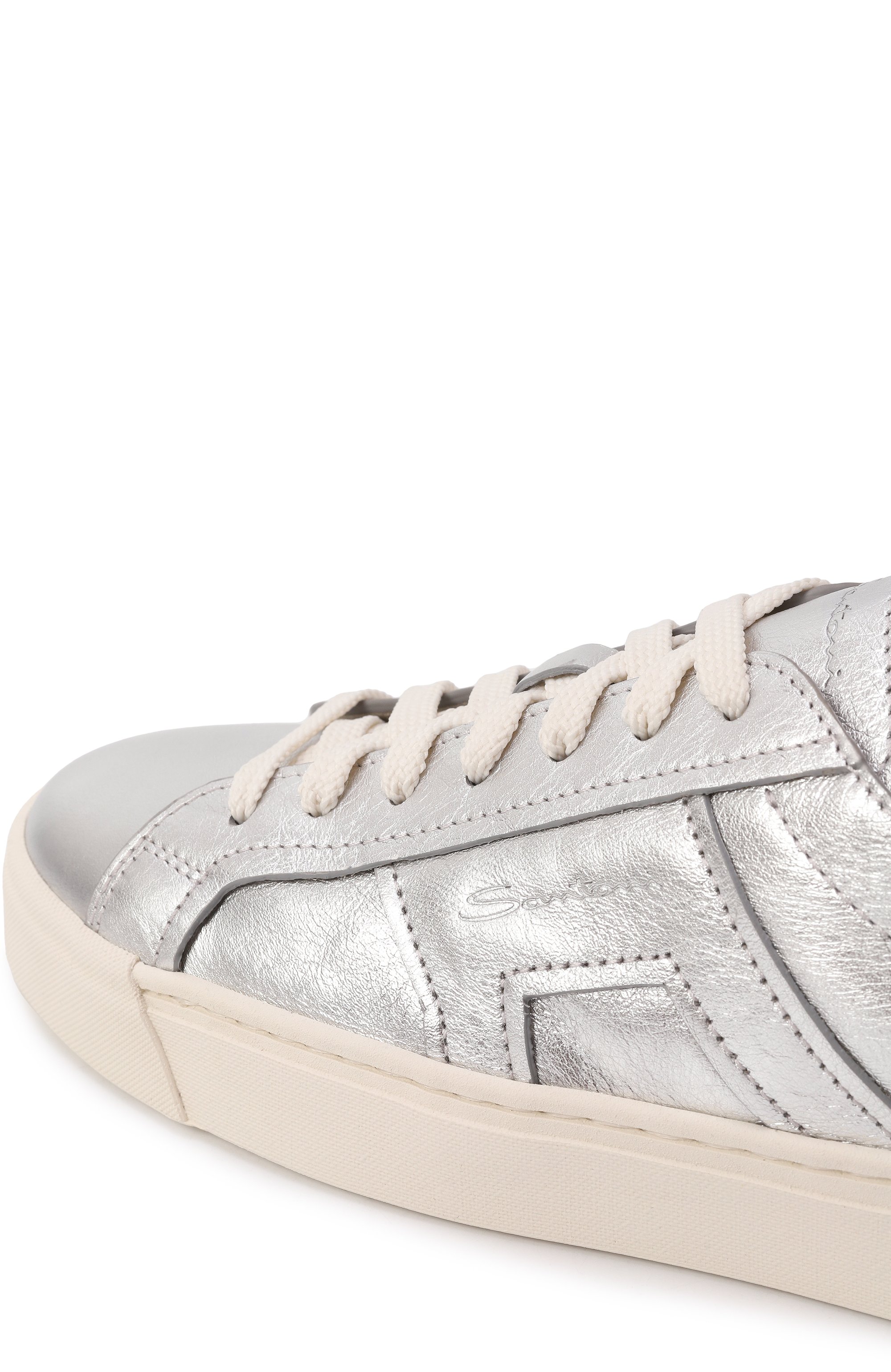 Кожаные кеды SANTONI, арт. WBGG61321PNNTPWT, фото 7