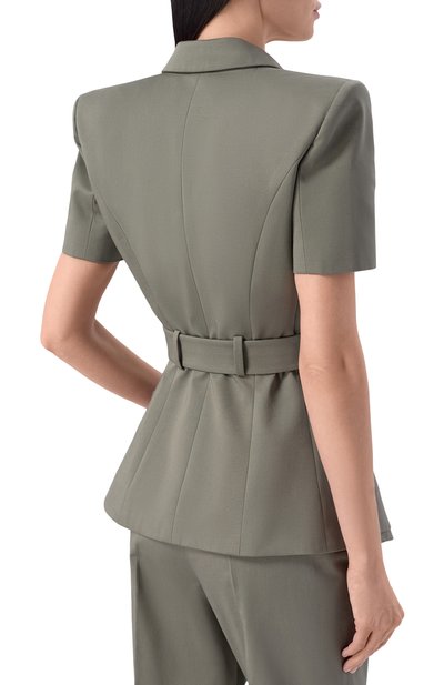 Хлопковый жакет BALMAIN хаки цвета по цене 261000 руб., арт. GF0SB225/CG65, фото 4 Хлопковый жакет BALMAIN, арт. GF0SB225/CG65, фото 4
