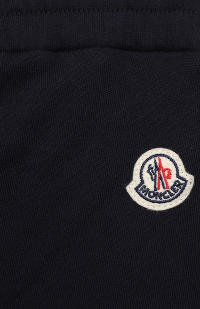 Хлопковые джоггеры MONCLER темно-синего цвета по цене 27050 руб., арт. F2-954-8H727-20-809B3/12-14A, фото 4 Хлопковые джоггеры MONCLER, арт. F2-954-8H727-20-809B3/12-14A, фото 4