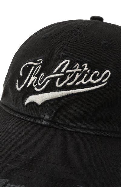 Хлопковая бейсболка THE ATTICO черного цвета по цене 28600 руб., арт. 251WAC00039/CCC107MA, фото 3 Хлопковая бейсболка THE ATTICO, арт. 251WAC00039/CCC107MA, фото 3