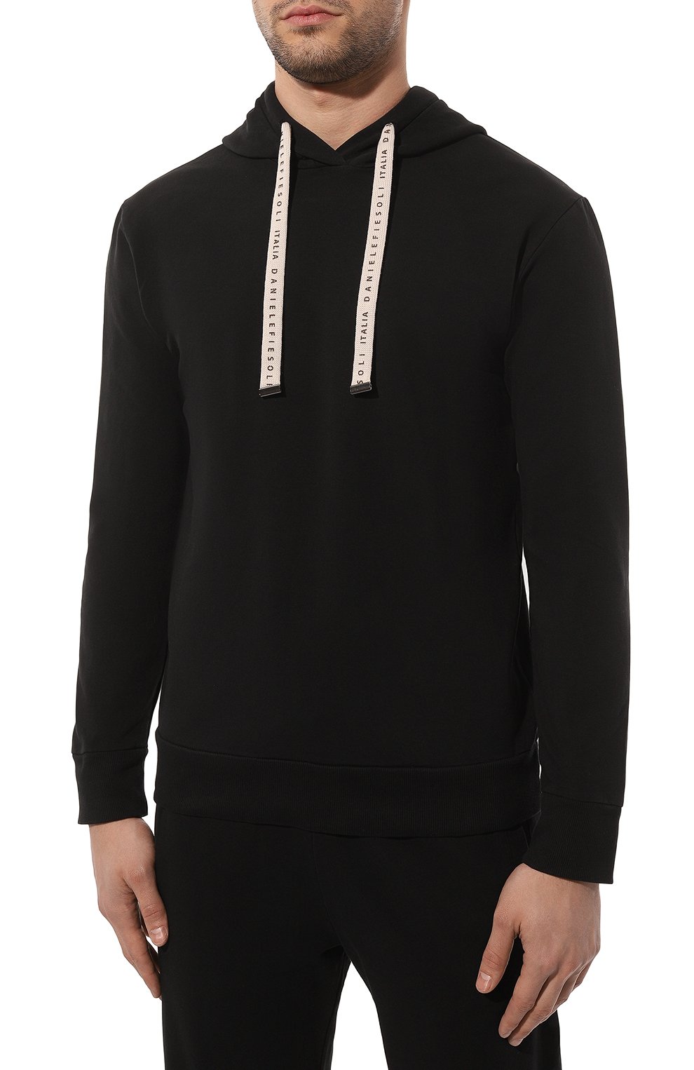 Хлопковое худи DANIELE FIESOLI черного цвета по цене 19850 руб., арт. DF0653, фото 3 Хлопковое худи DANIELE FIESOLI, арт. DF0653, фото 3