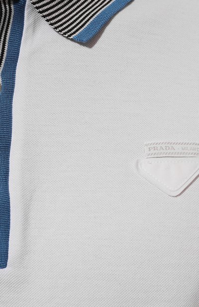 Хлопковое поло PRADA, арт. UJN766-1ZP5-F0009-212, фото 5