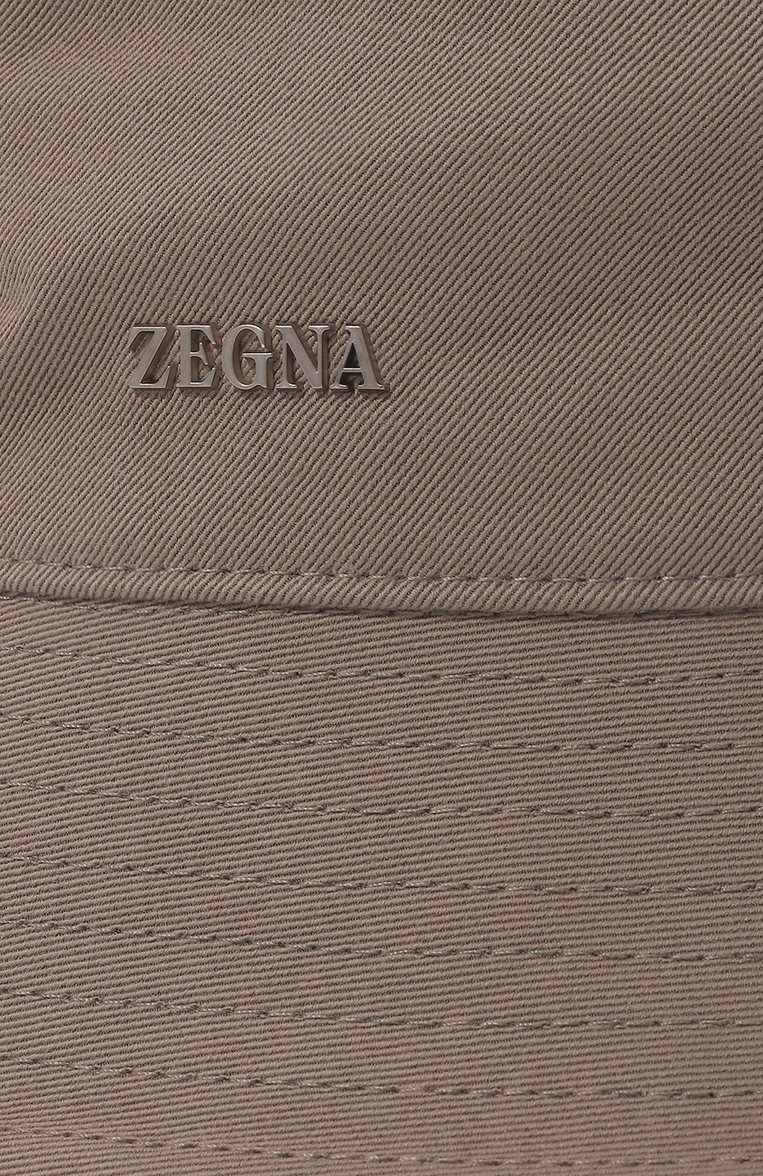 Мужская панама из хлопка и шерсти ZEGNA светло-коричневого цвета, арт. Z7I02HA7/B7B | Фото 4 (Нос: Не проставлено; Материал: Хлопок, Текстиль, Шерсть; Автоматизация состава: Проставлено)