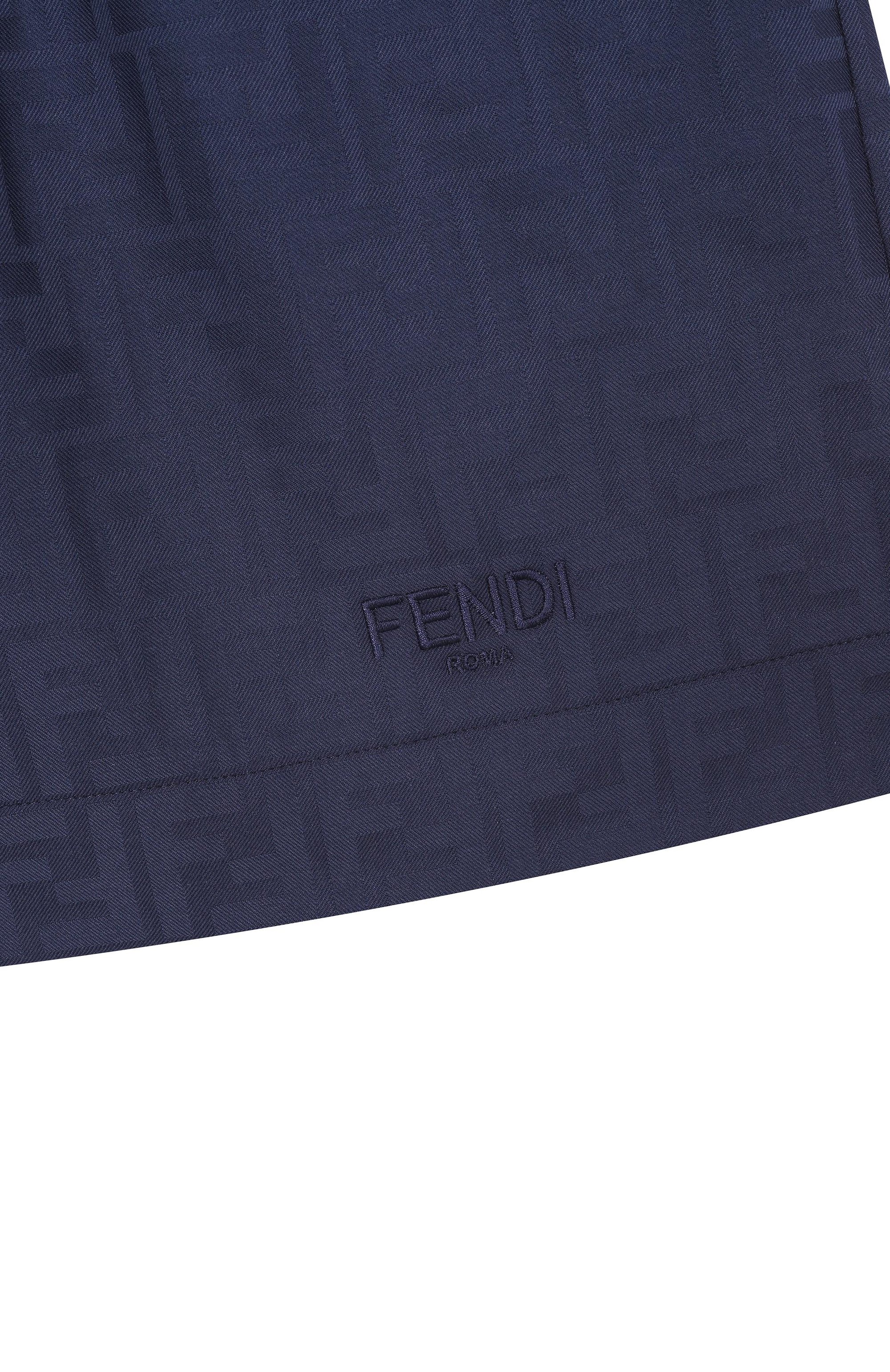 Хлопковые шорты FENDI темно-синего цвета по цене 52200 руб., арт. JMF550/AS64/3A-6A, фото 3 Хлопковые шорты FENDI, арт. JMF550/AS64/3A-6A, фото 3