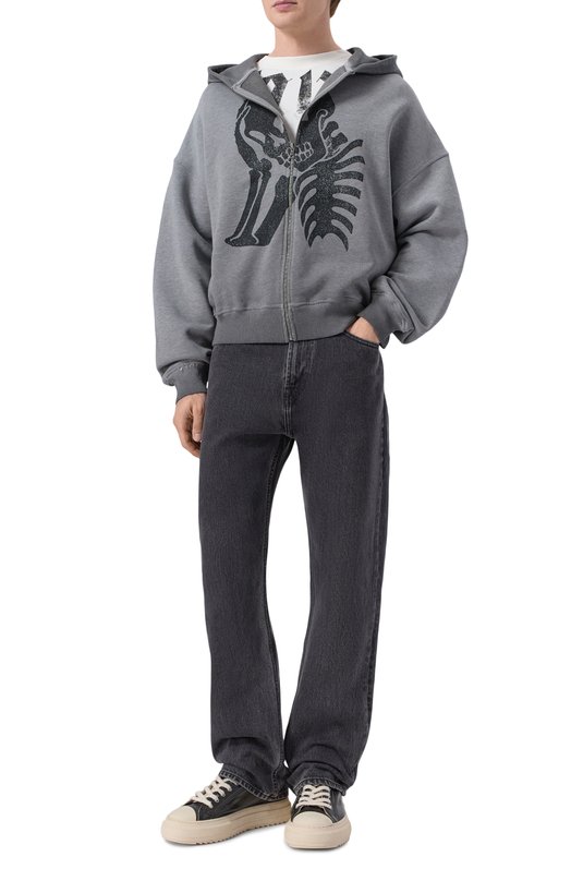 Хлопковая толстовка Palm Angels PMBE02AS26FLE005 Серый  PMBE02AS26FLE005 Фото 2