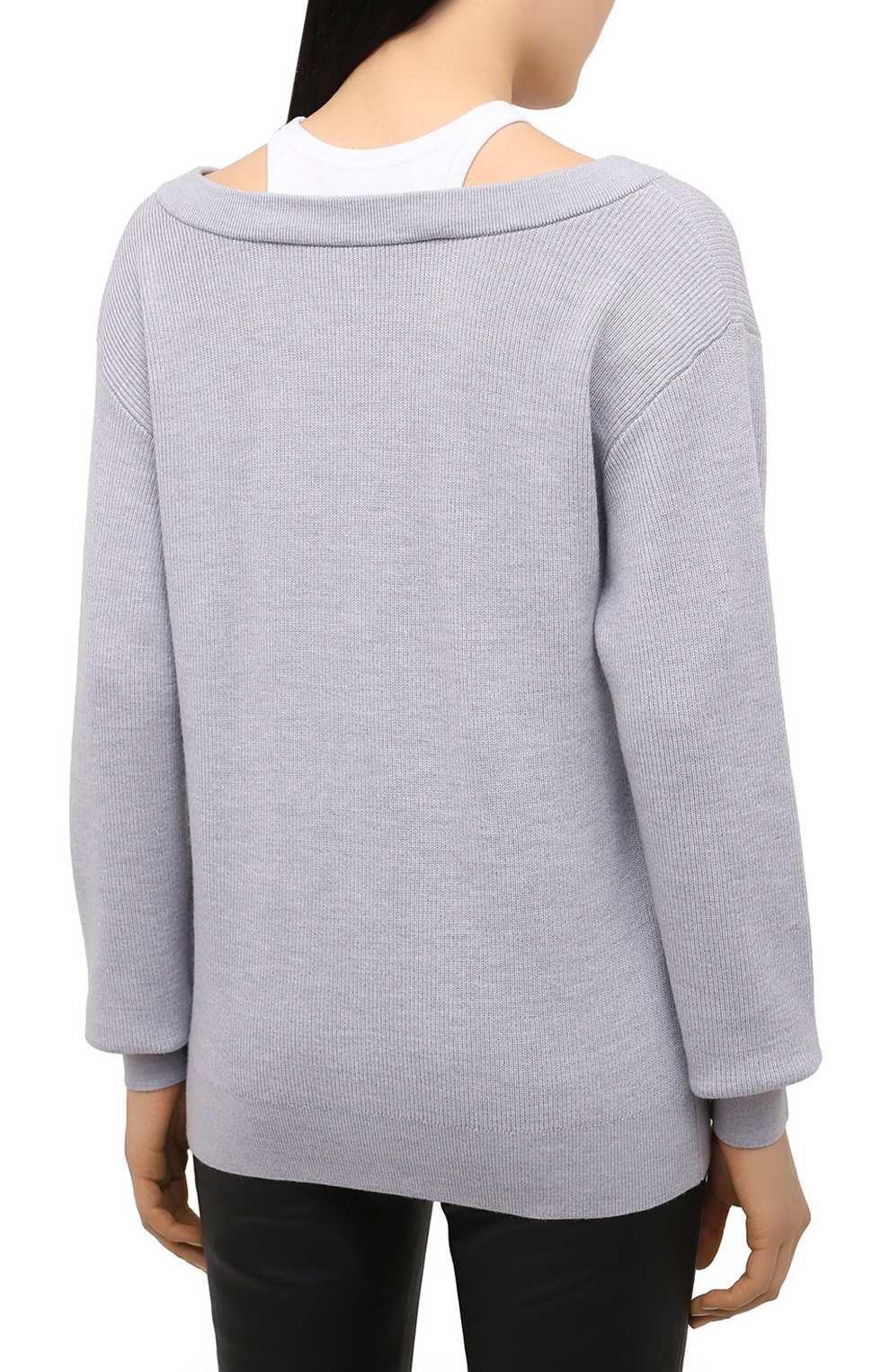 Шерстяной пуловер ALEXANDERWANG.T серого цвета по цене 49600 руб., арт. 4KC1201038, фото 4 Шерстяной пуловер ALEXANDERWANG.T, арт. 4KC1201038, фото 4