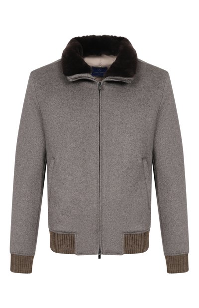 Мужской бомбер с воротником из бобра ANDREA CAMPAGNA, арт. M0D.TIBERI0/ZEUS_SET