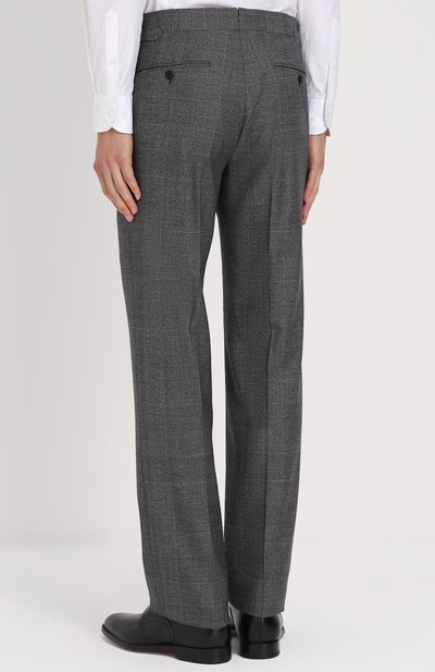 Шерстяные брюки в клетку прямого кроя TOM FORD темно-серого цвета по цене 136000 руб., арт. 222R87/610041, фото 4 Шерстяные брюки в клетку прямого кроя TOM FORD, арт. 222R87/610041, фото 4