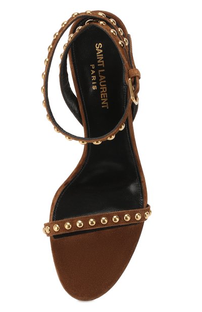 Замшевые босоножки kiki SAINT LAURENT, арт. 606502/0LITT, фото 5