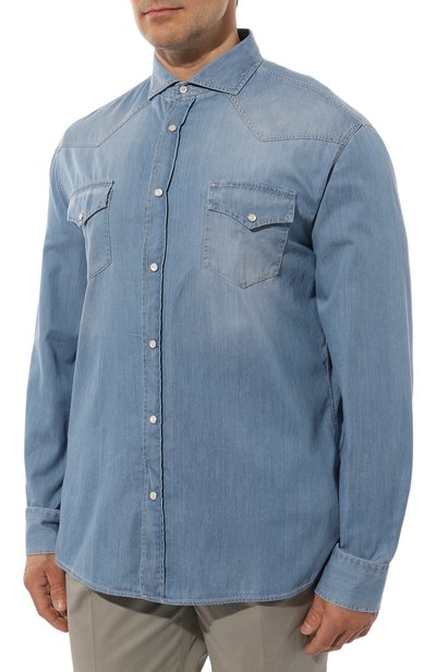 Джинсовая рубашка BRUNELLO CUCINELLI, арт. MR6834008W, фото 3