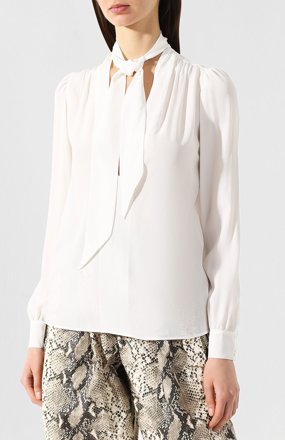 Блузка PHILOSOPHY DI LORENZO SERAFINI белого цвета по цене 47750 руб., арт. A0202/2116, фото 3 Блузка PHILOSOPHY DI LORENZO SERAFINI, арт. A0202/2116, фото 3