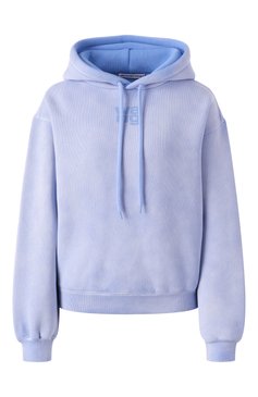 Женский хлопковое худи ALEXANDERWANG.T голубого цвета, арт. 4CC3242108 | Фото 1 (Материал сплава: Проставлено; Длина (для топов): Стандартные; Материал внешний: Хлопок; Рукава: Длинные; Драгоценные камни: Проставлено; Женское Кросс-КТ: Худи-одежда; Стили: Спорт-шик)