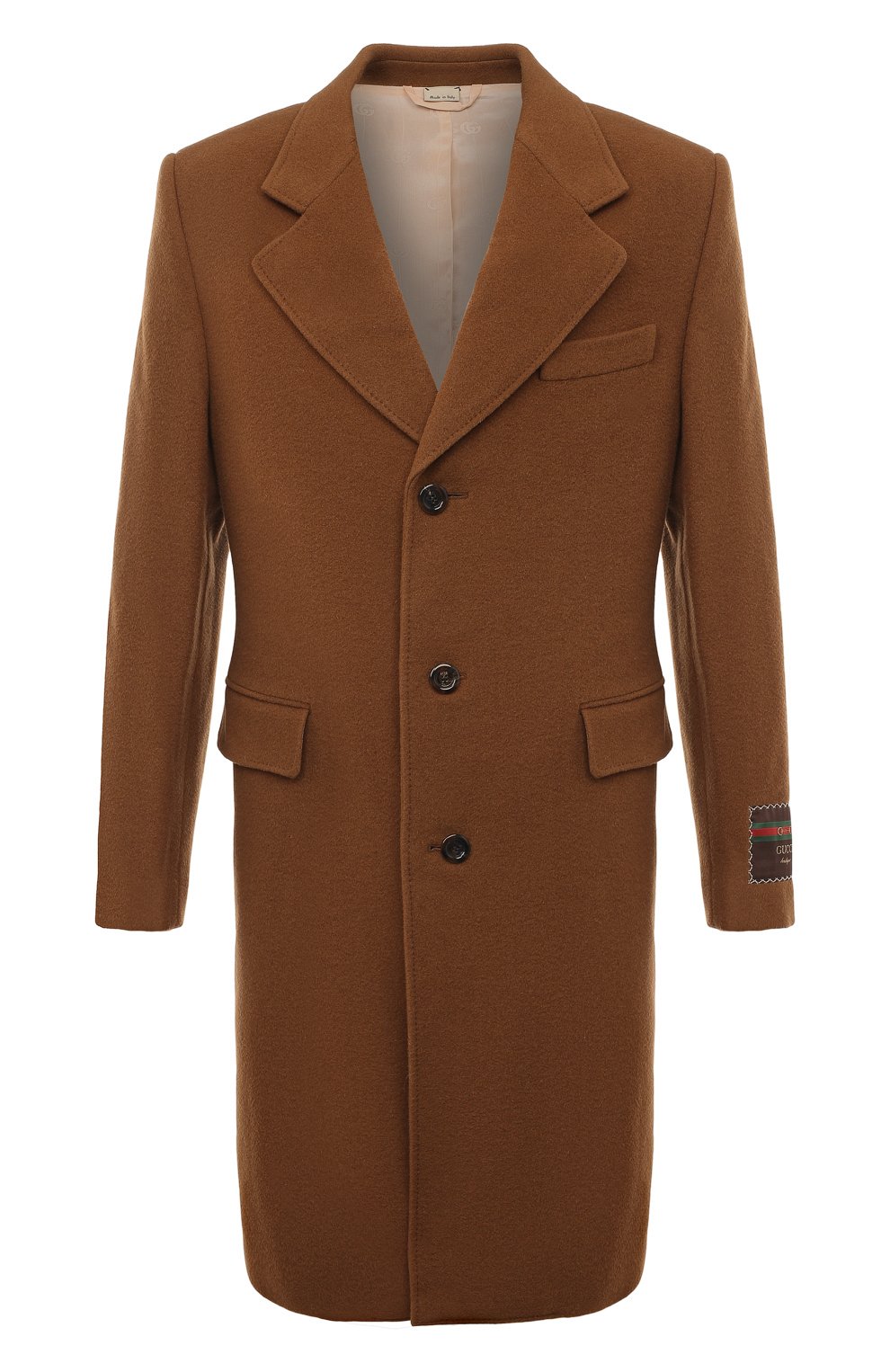 Шерстяное пальто GUCCI коричневого цвета по цене 388800 руб., арт. 609000 ZACEV, фото 1 Шерстяное пальто GUCCI, арт. 609000 ZACEV, фото 1