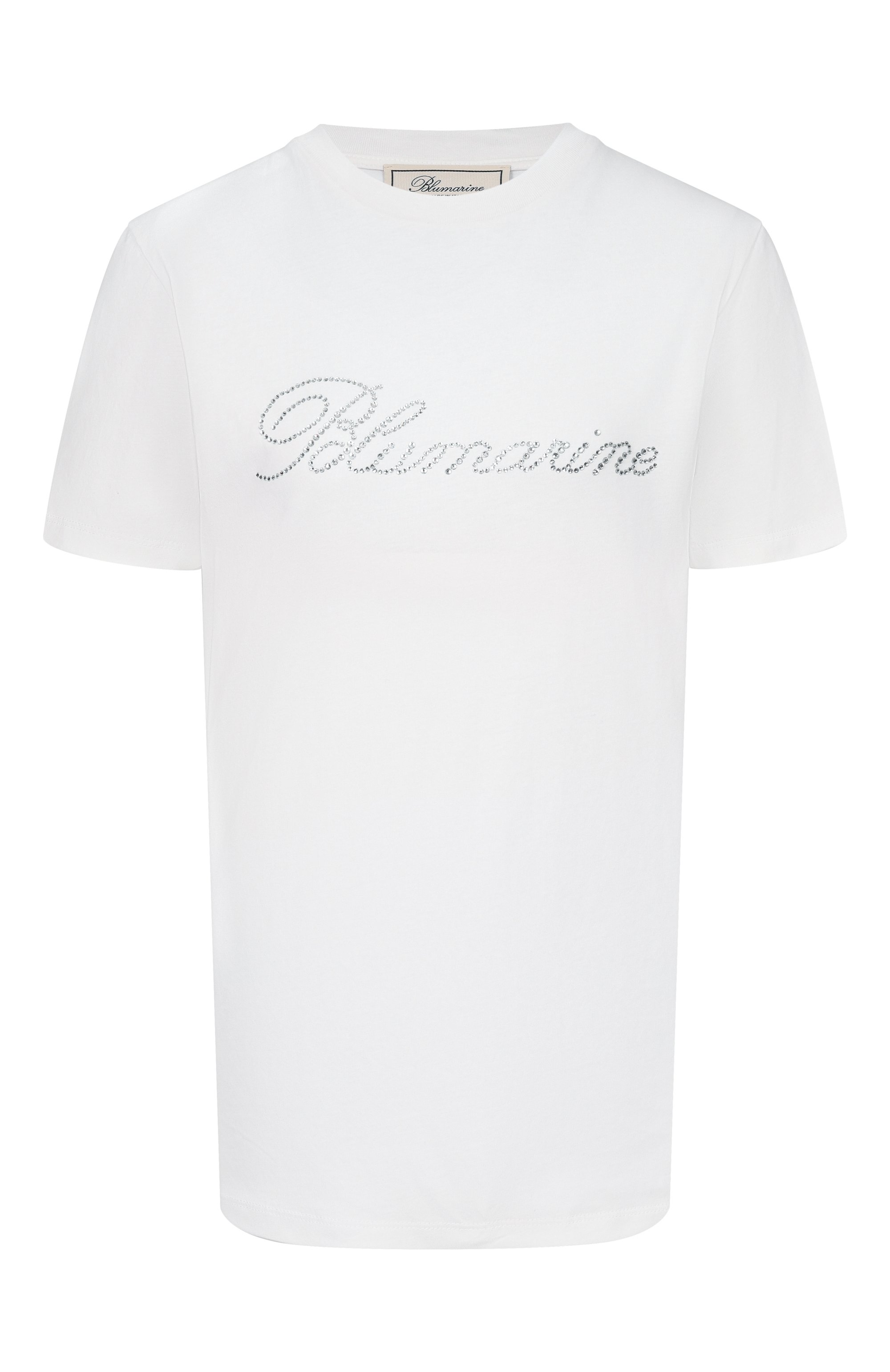 Хлопковая футболка с отделкой стразами BLUMARINE, арт. 2T130A, фото 1