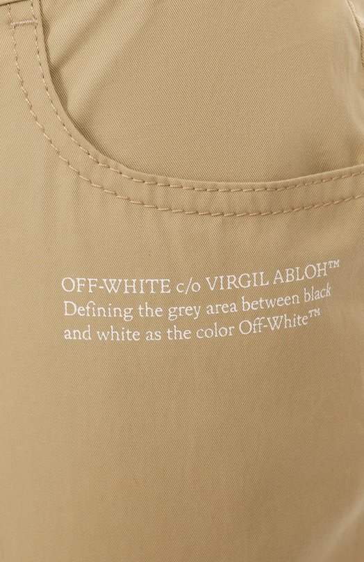 Хлопковые брюки Off-White 0WCA18FS25FAB0026100 Бежевый  0WCA18FS25FAB0026100 Фото 6