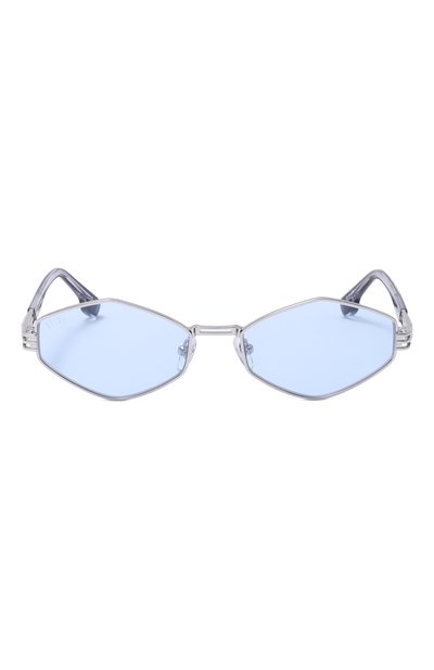 Солнцезащитные очки 9FIVE голубого цвета по цене 32400 руб., арт. IRIS RH0MBUS-PLATINUM/CRYSTAL BLUE, фото 2 Солнцезащитные очки 9FIVE, арт. IRIS RH0MBUS-PLATINUM/CRYSTAL BLUE, фото 2