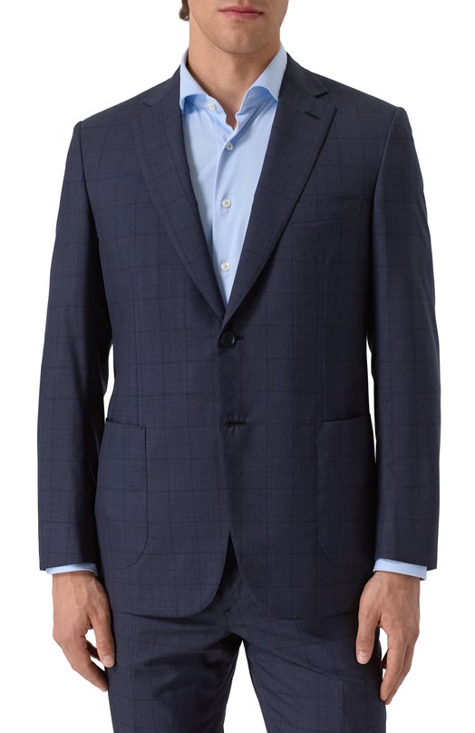 Шерстяной костюм Brioni RA0J14/P8A0R/BRUNIC0 Синий  RA0J14/P8A0R/BRUNIC0 Фото 3