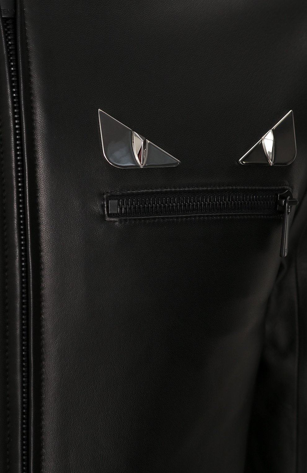 Кожаная куртка на молнии с отделкой bag bugs  FENDI, арт. FPG384/S0L, фото 5
