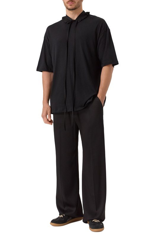 Хлопковая футболка Ann Demeulemeester B0013223/FA206 Чёрный  B0013223/FA206 Фото 2