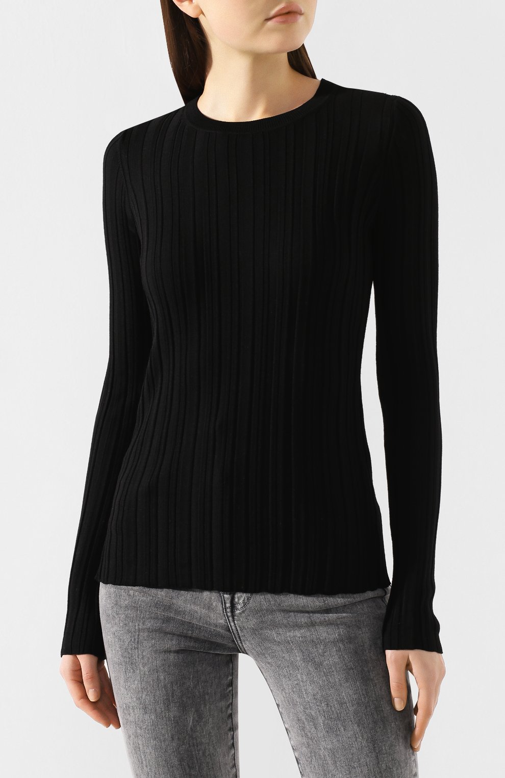 Шерстяной пуловер HELMUT LANG черного цвета по цене 27350 руб., арт. J09HW708, фото 3 Шерстяной пуловер HELMUT LANG, арт. J09HW708, фото 3