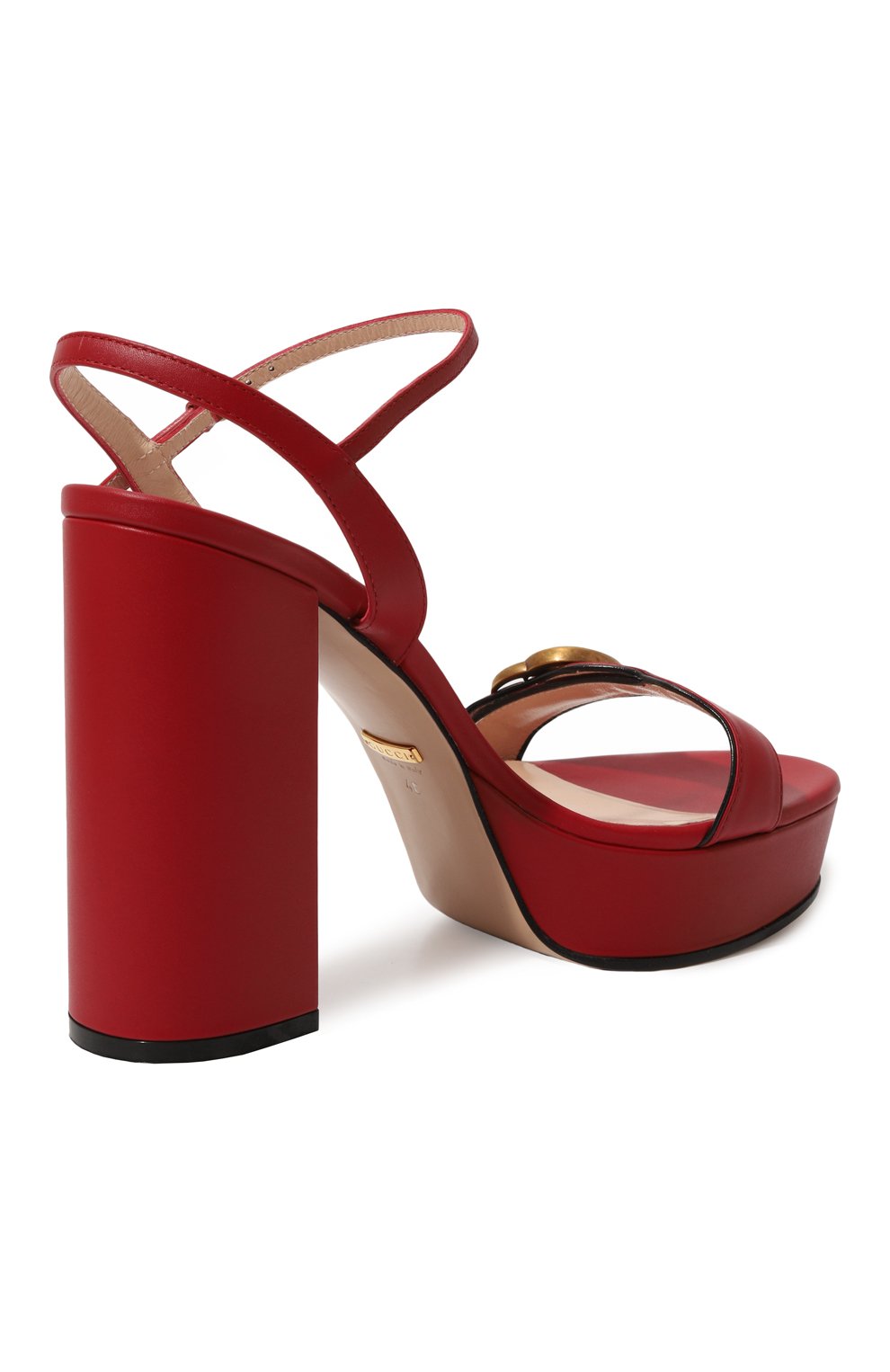 Кожаные босоножки marmont GUCCI красного цвета по цене 92500 руб., арт. 573021 A3N00, фото 5 Кожаные босоножки marmont GUCCI, арт. 573021 A3N00, фото 5