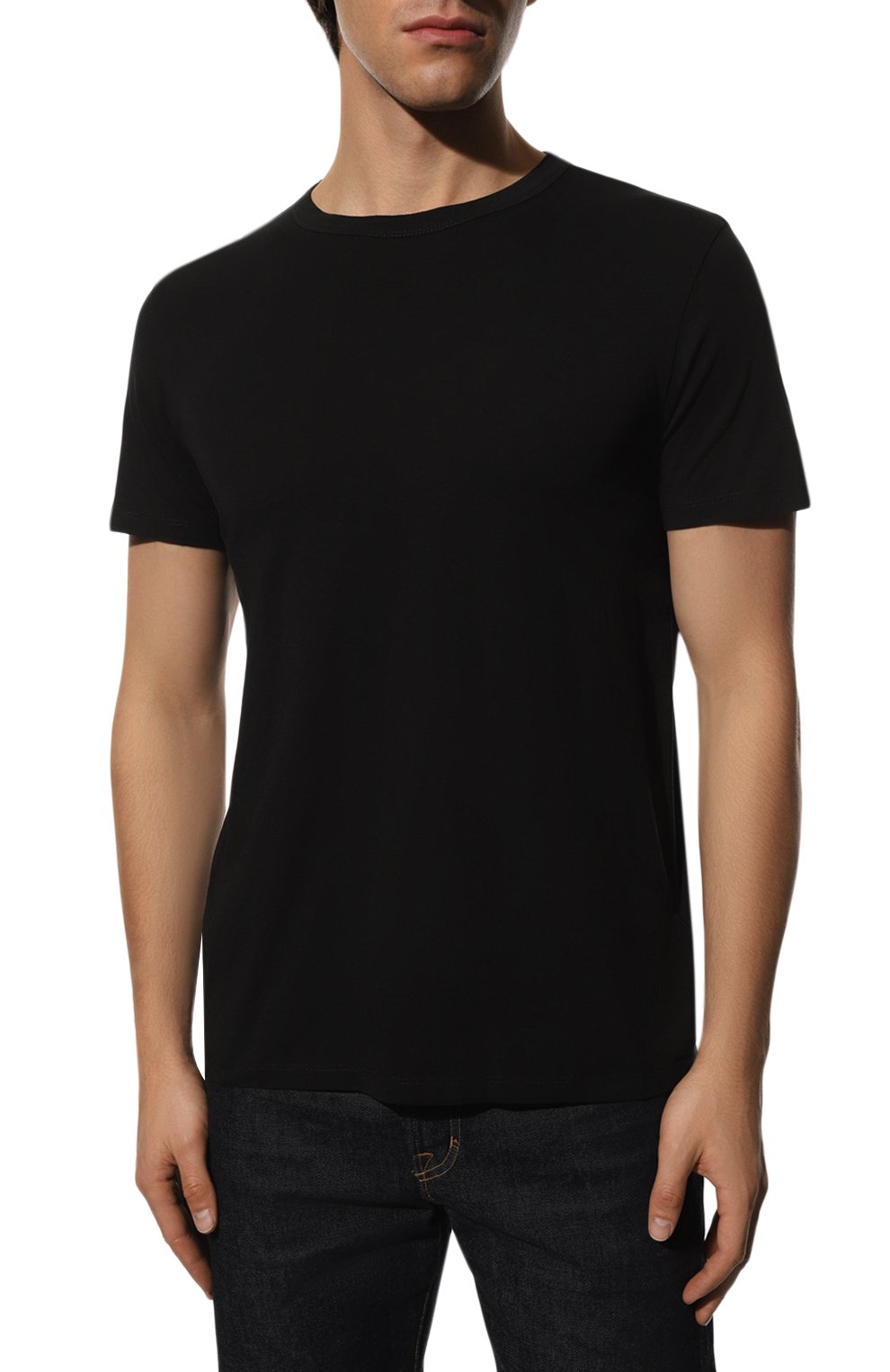 Хлопковая футболка 7 FOR ALL MANKIND черного цвета по цене 7410 руб., арт. JSLM6140BL, фото 3 Хлопковая футболка 7 FOR ALL MANKIND, арт. JSLM6140BL, фото 3